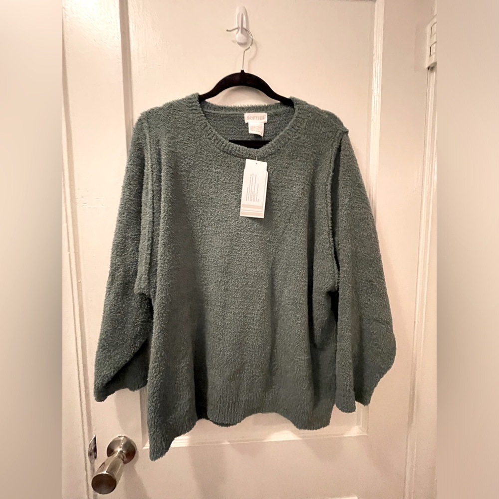 Softies Solid Marshmallow Reverse Seam Crew Neck Lounge Set